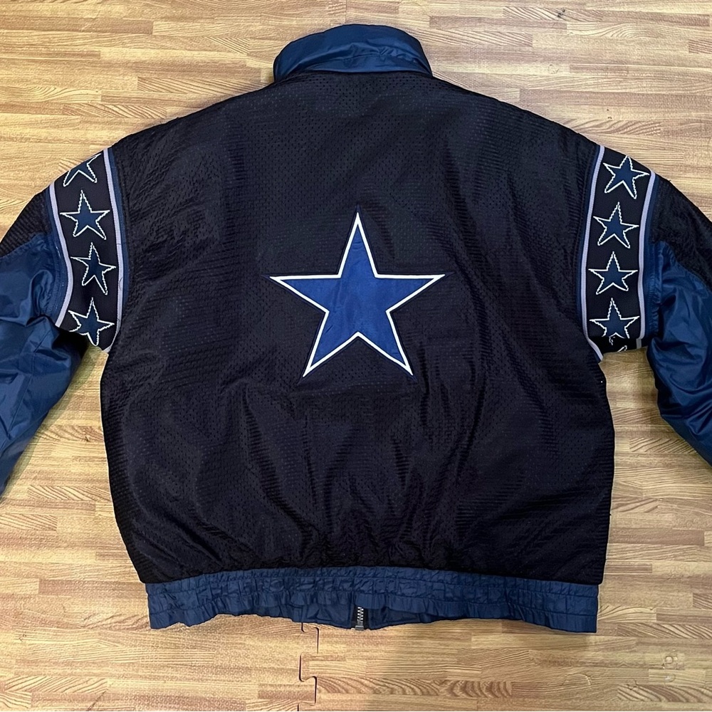 Vintage 90s Dallas Cowboys Mesh Reversible Jacket L Pro Playey NFL Experience - Picture 7 of 16